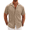 Khaki, variant on COOFANDY Men's Summer Short Sleeve Shirts Lightweight Linen Beach Shirt Casual Button Down Shirts