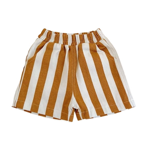 SHTXOZHI Toddler Shorts Girls Boys Striped Shorts Elastic Waisted Breathable Pants Casual Outdoor Shorts with Pockets