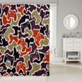 thumbnail image 2 of Manfei Minimalst Gamer Camo Shower Curtain 72Wx78L, Gamepad Camouflage Bath Curtain, Chocolate Green, 2 of 5