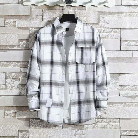 White Van Heusen Dress Shirts For Men, Polyester Mens Tshirts, Dress Shirts For Men Slim Fit, Mens Casual Fall Shirt Lapel Button Long Sleeve Shirt Tops Men's Cardigan