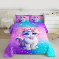 thumbnail image 2 of jejeloiu Kawaii Cat Bedding Comforter Set,Cartoon Cute Kitten Twin Comforter Sets,Colorful Ombre Effects Bedding Set For Girls Kids,Microfiber Bedroom Decor Reversible,2 Pieces, 2 of 8