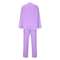 thumbnail image 6 of Cute Loungewear Sets for Women New Women's Solid Color Round Neck Short Sleeve and Pants Sets with Pockets B-43 Purple 4XL, 6 of 7
