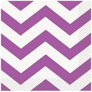 Chevron Paper Cocktail Napkins, 5.5 in, Purple, 16ct
