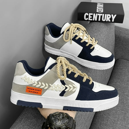 

Men‘s Trendy Colorblock Comfortable Lace Up Skate Shoes Casual Sneakers