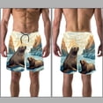 thumbnail image 3 of luoweisi Men's Beach Shorts Quick Dry Swim Trunks with Mesh Lining Sea Lion 2XL, 3 of 5