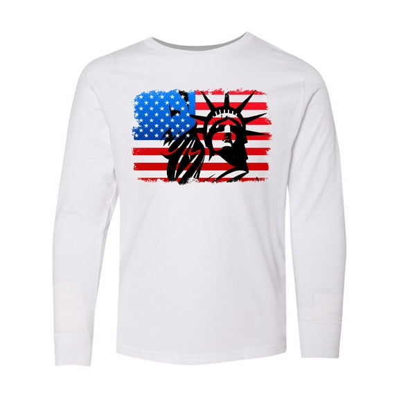 Inktastic Liberty Flag Long Sleeve Youth T-Shirt