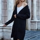 thumbnail image 4 of Mujeres cardigan Suéteres moda casual Otoño Invierno conmuting Loose color puro frente abierto chunky knit sweater negro M, 4 of 6