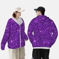 thumbnail image 6 of Balery Purple Glitter Men's Women's UPF 50+ Sun Protection Lightweight Hoodie Performance Long Sleeve Shirt for Fishing Running-Large, 6 of 9
