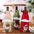 thumbnail image 5 of Juego creativo de botellas de vino de Navidad, vestido de terciopelo dorado, juego de botellas de vino, cubierta de muñeco de nieve de Papá Noel, decoración de mesa de Año Nuevo de Navidad, 5 of 5