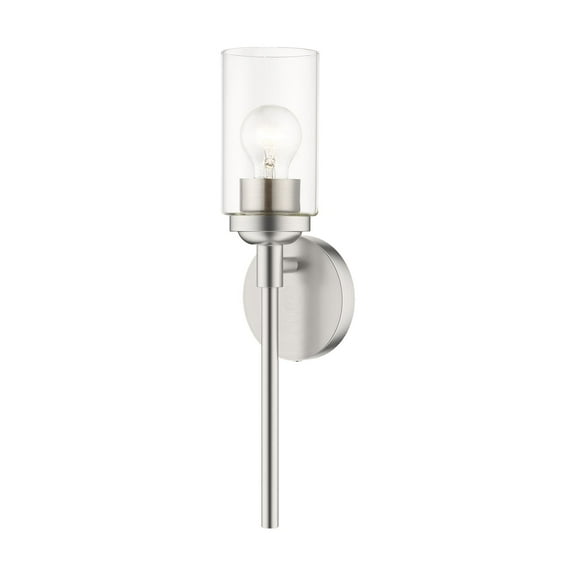 18081-91 Livex Lighting Whittier - 1 Light ADA Wall Sconce In Modern Style-17.5 Inches Tall and 4.75 Inches Wide-Brushed Nickel Finish