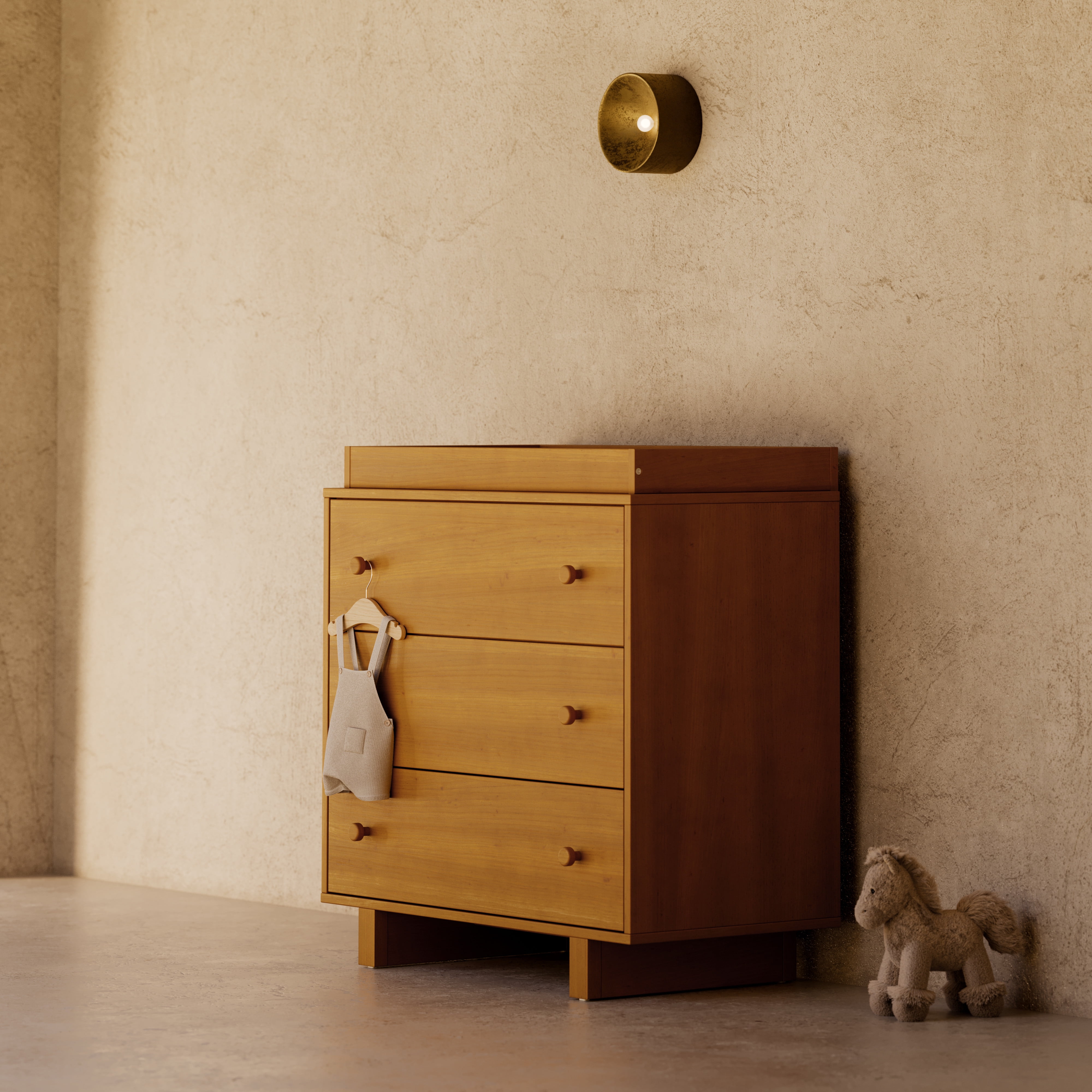Storkcraft Texas 3 Drawer Chest with Removable Infant Changing Topper, Almond