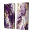 thumbnail image 3 of Designart "Royal Marble Elegance Purple and Gold Art I" Abstract Painting Wall Art Set Of 2 - Modern Gold Canvas Set For Living Room Decor, 3 of 6
