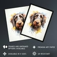 thumbnail image 2 of Wirehaired German Pointer Lovers Gift Watercolour Pet Portrait Painting Artwork Artwork Framed Wall Art Print A4, 2 of 5