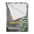thumbnail image 2 of Rustic Soft Flannel Fleece Blanket, Unique Castle Traditional Middle Age Heritage Fairy Doorway Aged Entrance Picture, Cozy Plush for Indoor and Outdoor Use, 50" x 70", Brown Green, by Ambesonne, 2 of 5