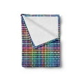 thumbnail image 2 of Colorful Soft Flannel Fleece Throw Blanket, Illustration of Crossed Stripes Knitted Pattern Abstract Composition of Squares, Cozy Plush for Indoor and Outdoor Use, 70" x 90", Multicolor, by Ambesonne, 2 of 5