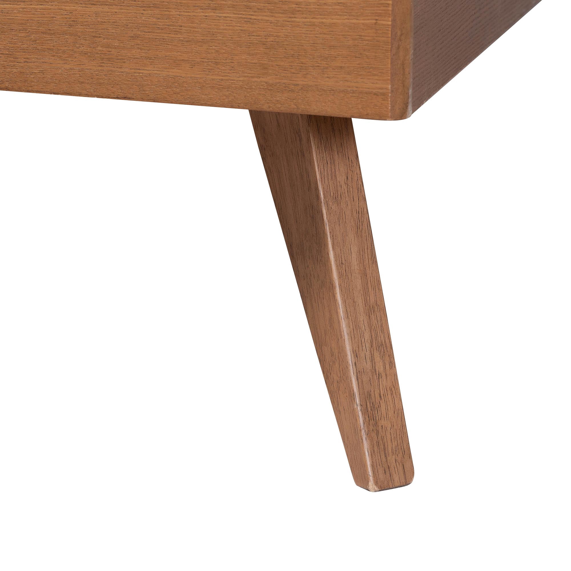 Baxton Studio Jiro Mid-Century Platform Bed, Queen, Ash Walnut