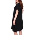 thumbnail image 4 of HDE Women's Cotton Nightgowns Short Sleeve Sleep Dress Black Cat Large-X-Large, 4 of 6