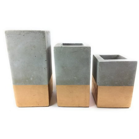 - Ivy Bronx Bay Terrace 3-Piece Concrete Pot Planter Set (Set of 3)