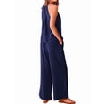 thumbnail image 5 of Women'S Hollow Out Halter Neck Sleeveless Top & Wide Leg Pants, Summer Casual Outfit Set XL, 5 of 9