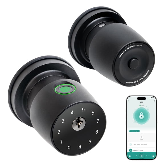 IRONZON 2026 Upgrade Fingerprint Door Lock, Keyless Entry Door Lock with Handle for Bedroom Home Office Hotel Apartment
