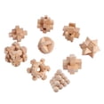 thumbnail image 1 of Brain Teaser Puzzles, Safe And Odourless Water Based Lacquer Wooden Brain Teaser Puzzles Durable Environmentally Friendly  For Adult For Children 9Pcs Wood Lock Toy English Version, 1 of 8