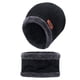 thumbnail image 1 of Sombreros de invierno para hombre, cálidos, de color liso, de terciopelo grueso, con bufanda y cuello, conjunto de dos piezas, sombrero acrílico para hombre, 1 of 4