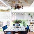 thumbnail image 4 of Bella Depot 23" Outdoor Ceiling Fan 6-Speed Reversible Caged Ceiling Fan with Dimmable Light and Remote Control, 4 of 16