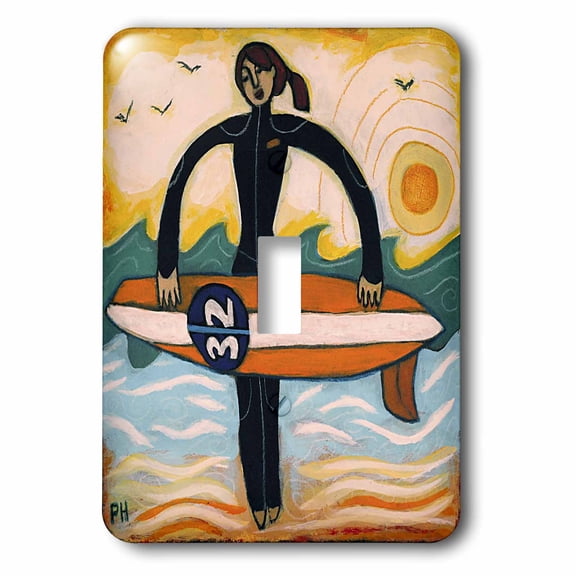3dRose, Surfer Girl outdoors recreation woman girl surf ocean, single toggle switch