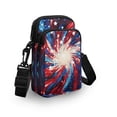 thumbnail image 3 of HELLHERO Double Deck Crossbody Sling Bags, Polyester Travel Crossbody Purse for Adult, Firework Star Burst, 3 of 7
