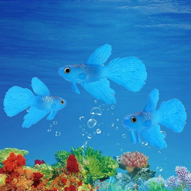 Silicone Artificial Fish Aquarium Decortion High Simulation Lifelike  Floating Fake Betta Fish Tank Ornament