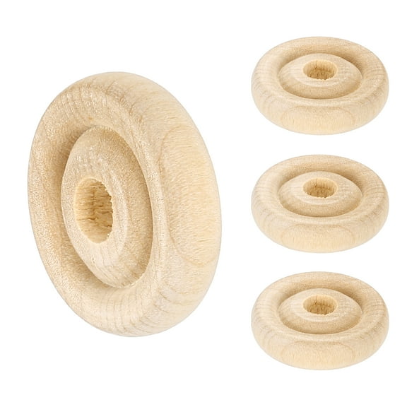 Uxcell Slab Wooden Wheels Flat Unfinished Wood Hobby Wheel for Mini Christmas Tree Base DIY Model Cars Trucks 1" Dia. 1/4" Thick 1/4" Hole