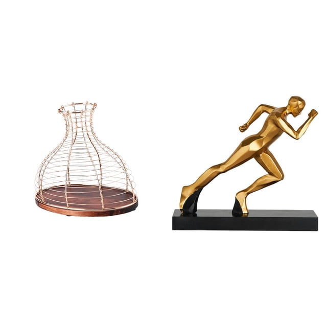 Portacorchos de vino,Soporte de metal para corcho de vino,tapón de vino,expositor,Estatua del corredor,Estatua de corredor Escultura de arte abstracto Figura,Estatua de personaje para centro