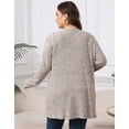 thumbnail image 4 of Cogild Plus Size Women's Long kaqi Brushed Knit Cardigan – Button-Up Outerwear with Front Pockets XL~5XL, 4 of 8