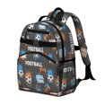thumbnail image 2 of Football and Text Grey Pattern Cute School Backpack Bag for School with Padded Back and Adjustable Shoulder Straps 15.25"x11.5"x5.25", 2 of 5