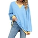 thumbnail image 1 of Camisetas de Larga para Mujer Azul M, 1 of 8
