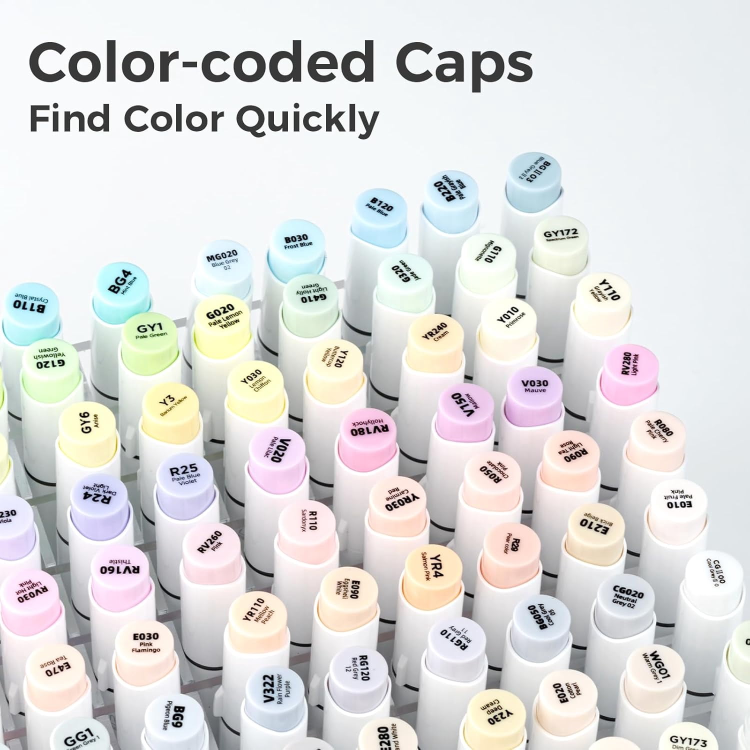 Ohuhu 96 Pastel Alcohol Markers, Brush & Fine Tips, for Adult Coloring & Illustration, Honolulu B Series