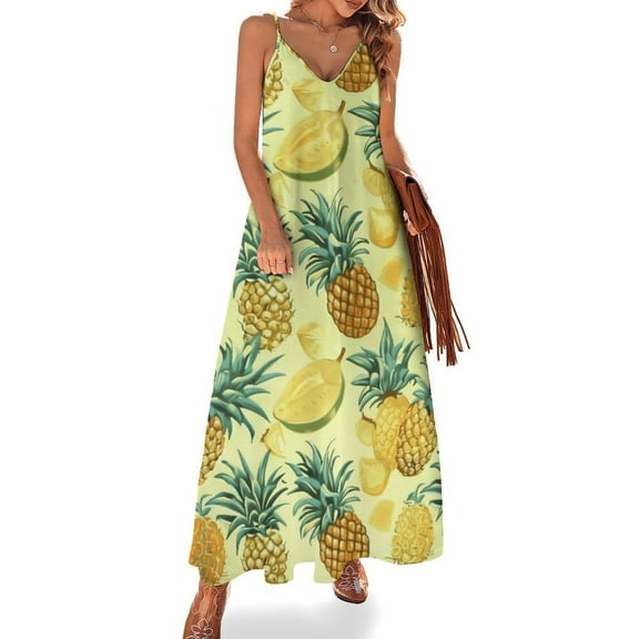Lunarable Pineapple Sleeveless Dress Woman Fashion Long Dresses Women's Summer Suit Dress Summer 2025 Women