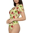 thumbnail image 2 of Naloa Cherries and Ladybirds Women's Short-Sleeved Onesie, One-Piece Swimsuit for Parties, dates, clubs - X-Large, 2 of 9