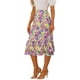 thumbnail image 4 of Faldas de gasa para mujer Inspire Chic, con cintura elástica, volantes, en capas, florales, fluidas, midi, XL, púrpura y amarillas, 4 of 6