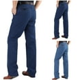 thumbnail image 1 of Styesk Men's Pants Mens Casual Solid Zipper High Stretch Straight Leg High Waisted Denim Pants, 1 of 8