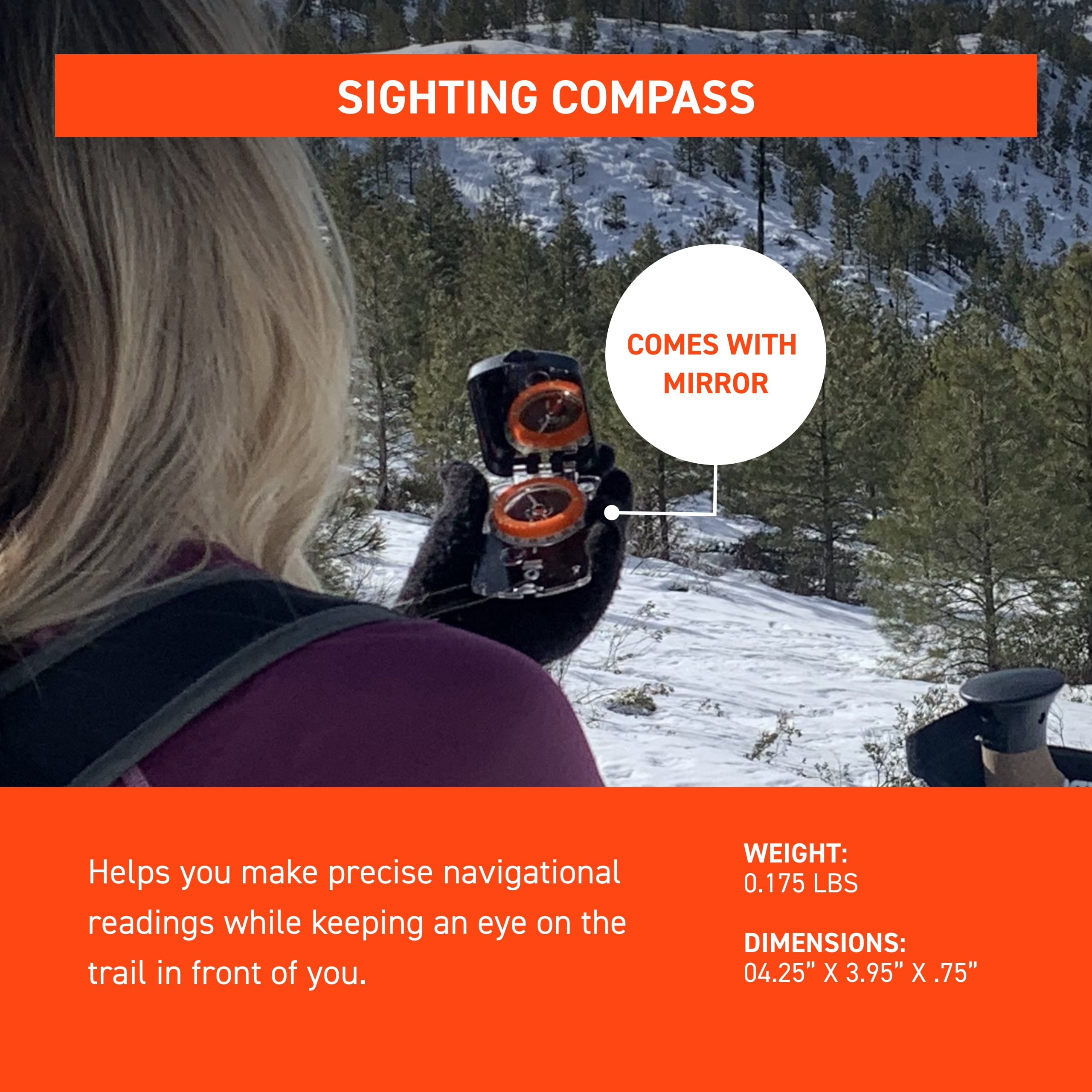 S.o.l. Survive Outdoors Longer Sighting Compass W/mirror - Walmart.com