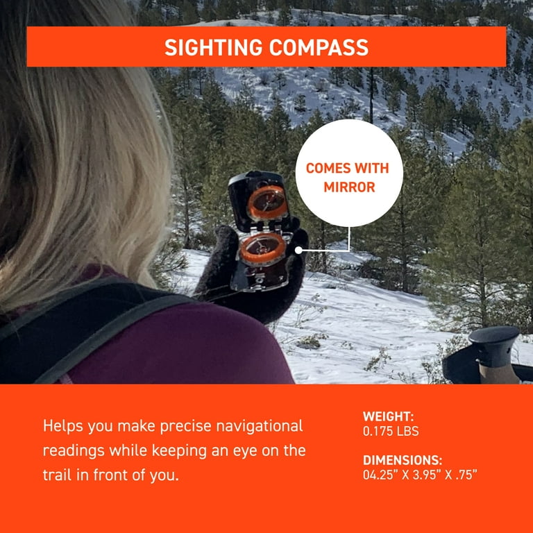S.o.l. Survive Outdoors Longer Sighting Compass W/mirror - Walmart.com