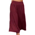 thumbnail image 2 of POINTERTECK Pantalons Larges Amples pour Femmes Taille Haute Couleur Unie Coupe Décontractée Plissée, 2 of 7