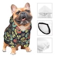 thumbnail image 3 of Fotbe Daisies Flowers Print Small Dog Sweater Hoodies Pet Grey Hooded Soft Fleece Sweatshirts with Pocket Fall Winter Puppy Cat Sweaters Warm Clothes-XX-Large, 3 of 7