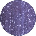 thumbnail image 1 of Ahgly Company Machine Washable Indoor Round Abstract Blue Modern Area Rugs, 3' Round, 1 of 4