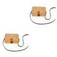 thumbnail image 2 of Qarigey Bolso de paja elegante con gran capacidad para artículos esenciales Bolso de hombro Bolsos de paja Bolso de mimbre cuadrado cuadrado 2Conjunto, 2 of 6