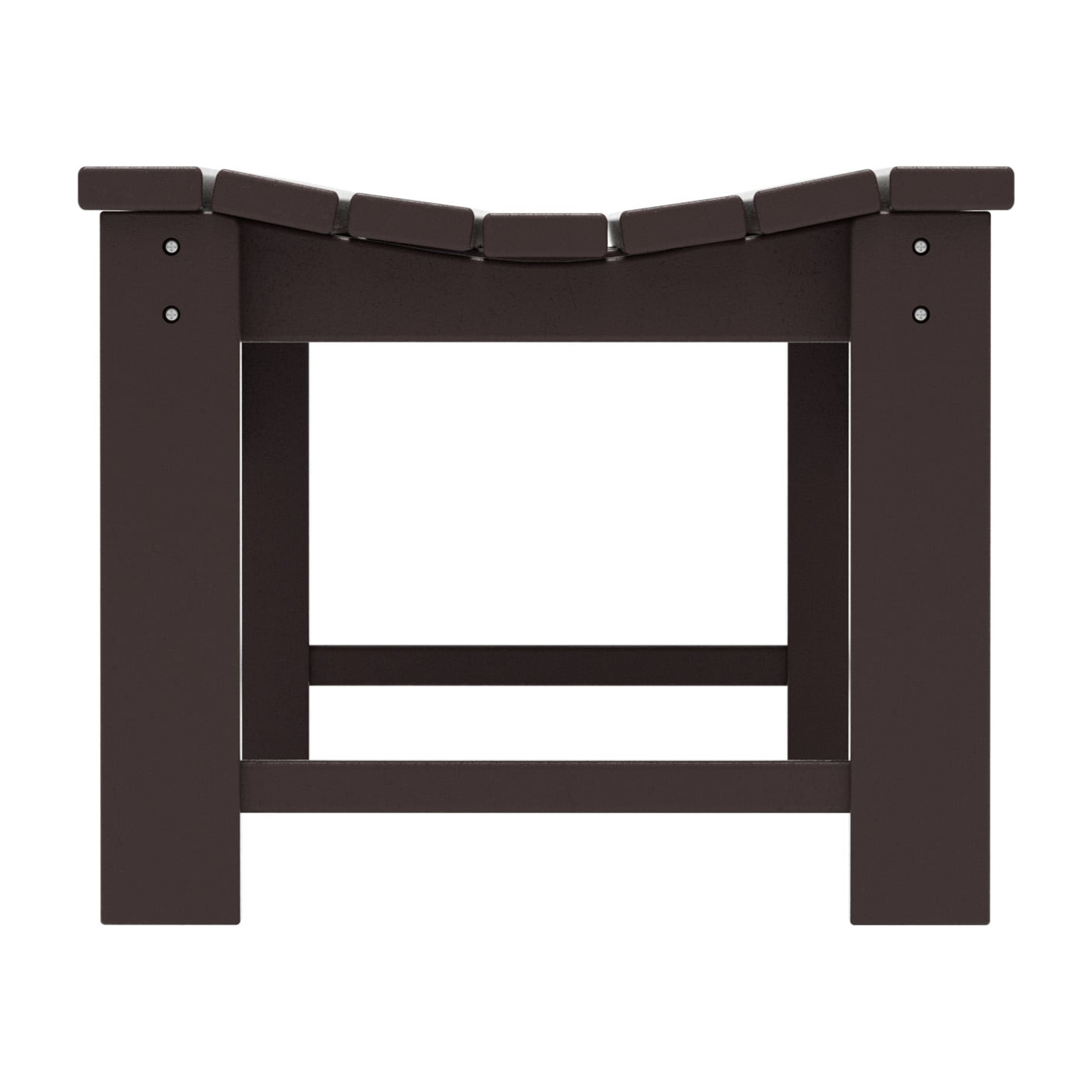 GARDEN Plastic Adirondack Backless Outdoor Bench for Patio Entryway, Dark Brown
