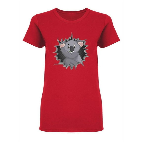 Cute Koala Coming Out Of Wall T-Shirt Women -Image by Shutterstock, Female Medium