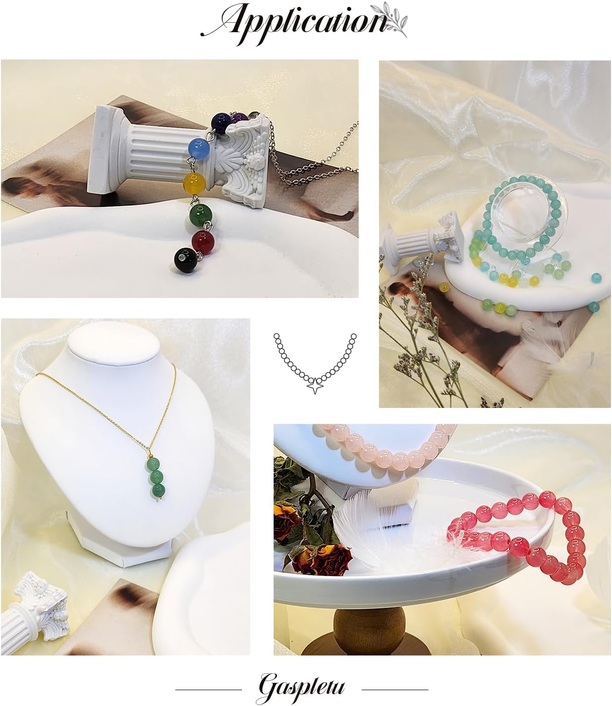 1200PCS 8mm Glass Beads for Jewelry Making, 24 Colors Crystal Beads Bracelets Making Kit, 2 Box Round Beads Suitable for Beginners