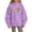 Purple, variant on Oversized Hooded Sweatshirt for Boys Girls 1st Grade Pullover Hoodies Lightweight Long Sleeve Drop Shoulder Fleece Outerwear